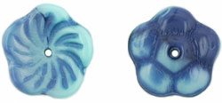 Pinwheel Flower 12mm : Denim/Turquoise