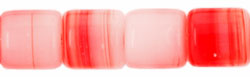 Oblong Cylinders 8/7mm : HurriCane Glass - Pepper Red/Milky White