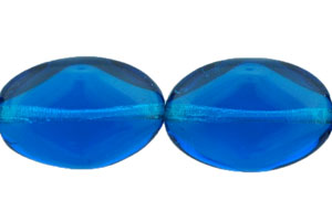 Beveled Diamond Oval 18/12mm : Capri Blue
