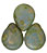 Pear Shaped Drops 16 x 12mm : Milky Lt Peridot - Copper Picasso