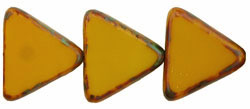 Polished Triangles 12mm : Goldenrod - Picasso (loose)