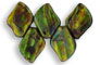 Leaves 12 x 9mm : Opaque Yellow/Jet - Picasso