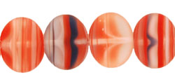 Wide Flattened Ovals 10/12mm : HurriCane Glass - Matte - Artic Red