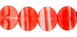 Wide Flattened Ovals 10/12mm : HurriCane Glass - Peppermint Rounds