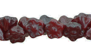 Button Style Bead Flower 7mm : Luster - Oxblood