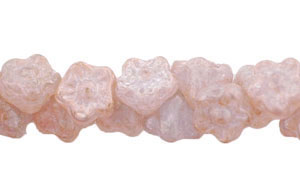 Button Style Bead Flower 7mm : Luster - Stone Topaz/Milky Lavender