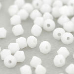 M.C. Beads 3 x 3mm - Bicone : Opaque White