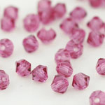 M.C. Beads 3 x 3mm - Bicone : Fuchsia