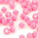 M.C. Beads 3 x 3mm - Bicone : Opaque Pink