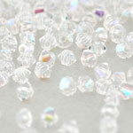 M.C. Beads 3 x 3mm - Bicone : Crystal AB