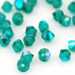 M.C. Beads 3 x 3mm - Bicone : Emerald AB