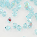 M.C. Beads 3 x 3mm - Bicone : Aquamarine AB