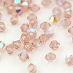 M.C. Beads 3 x 3mm - Bicone : French Rose AB