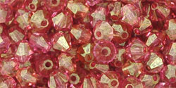 M.C. Beads 4 x 4mm - Bicone : Luster - Transparent Rosaline