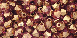 M.C. Beads 4 x 4mm - Bicone : Luster - Transparent Gold/Lt Amethyst