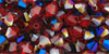 M.C. Beads 4/4mm - Bicone : Siam Ruby - Blue Iris