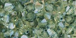 M.C. Beads 4 x 4mm - Bicone : Hematite Luster - Jonquil