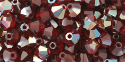 M.C. Beads 4 x 4mm - Bicone : Ruby AB - Celsian