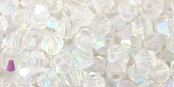 M.C. Beads 4 x 4mm - Bicone : Crystal AB