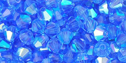 M.C. Beads 4 x 4mm - Bicone : Sapphire AB