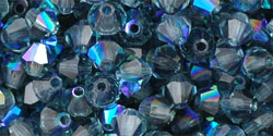 M.C. Beads 4 x 4mm - Bicone : Montana Blue AB