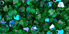 M.C. Beads 4/4mm - Bicone/AB: Green Emerald