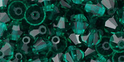 M.C. Beads 5 x 5mm - Bicone : Emerald