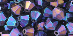 M.C. Beads 6 x 6mm - Bicone : Iris - Blue
