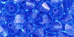 M.C. Beads 6 x 6mm - Bicone: Sapphire