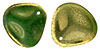 Rose Petals 14 x 13mm : Gold - Milky Emerald