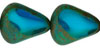 Chunky Table Cut Drop Nugget 19/16mm : Capri Blue/White - Picasso (Loose)
