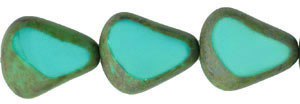 Chunky Table Cut Drop Nugget 19 x 16mm : Opaque Turquoise - Picasso