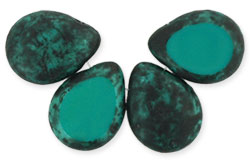 Polished Drops 16 x 12mm : Persian Turquoise - Black Picasso