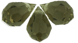 M.C. Beads 10 x 6mm - Teardrop: Black Diamond