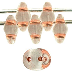 SuperDuo 5 x 2mm Tube 2.5" : Crystal - Copper-Lined