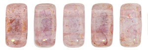 CzechMates Bricks 6 x 3mm : Luster - Transparent Topaz/Pink