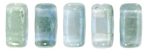 CzechMates Bricks 6 x 3mm : Dual Lustered - Blue/Green