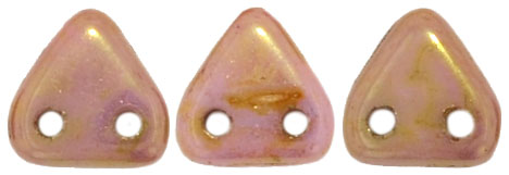 CzechMates Triangle 6mm Tube 2.5" : Luster - Opaque Rose/Gold Topaz