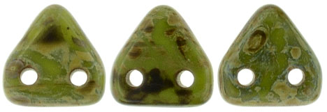 CzechMates Triangle 6mm Tube 2.5" : Opaque Olive - Picasso