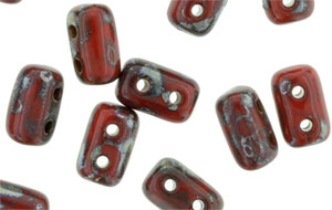 Rulla 5 x 3mm : Opaque Red - Silver Picasso