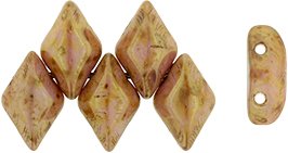 GEMDUO 8 x 5mm : Luster - Opaque Rose/Gold Topaz