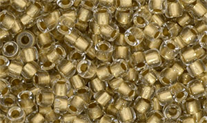 Matubo Seed Bead 7/0 : Crystal - Gold-Lined