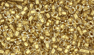 Matubo Seed Bead 8/0 : Crystal - Gold-Lined