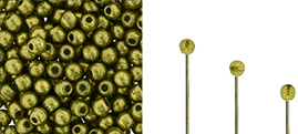 Finial Half-Drilled Round Bead 2mm : ColorTrends: Saturated Metallic Meadowlark