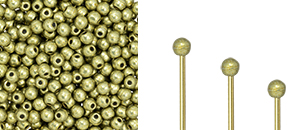 Finial Half-Drilled Round Bead 2mm : ColorTrends: Saturated Metallic Limelight