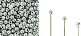 Finial Half-Drilled Round Bead 2mm Tube 2.5" : Silver