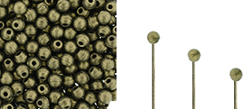 Finial Half-Drilled Round Bead 2mm Tube 2.5" : Metallic Suede - Gold
