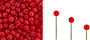 Finial Half-Drilled Round Bead 2mm : Opaque Red