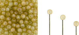 Finial Half-Drilled Round Bead 2mm Tube 2.5" : Peridot Antique Shimmer