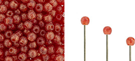 Finial Half-Drilled Round Bead 2mm : Ruby Antique Shimmer